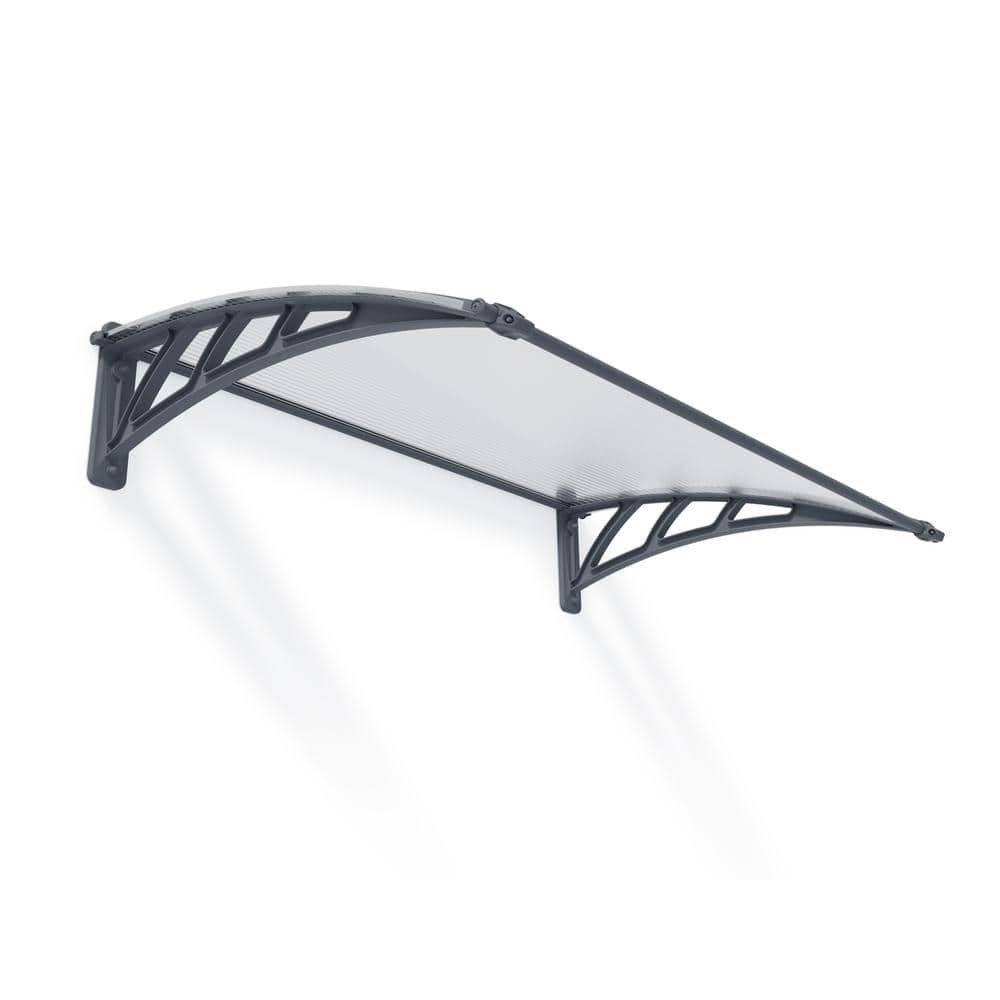 Neo Gray and Clear Polycarbonate Door and Window Awning