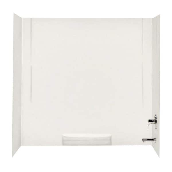 Swan 30 in. x 60 in. x 58 in. 3-Piece Easy Up Adhesive Alcove Tub Surround in Bisque