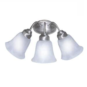 Majestic 20 in. 3-Light Brushed Nickel Bathroom Vanity Light Fixture with Marbleized Glass Shades