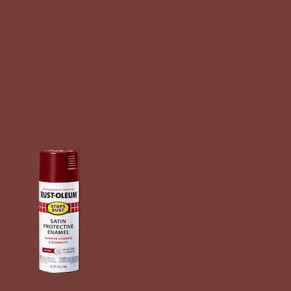 Rust-Oleum Stops Rust 12 oz. Protective Enamel Satin Brick Red Spray Paint (Case of 6)