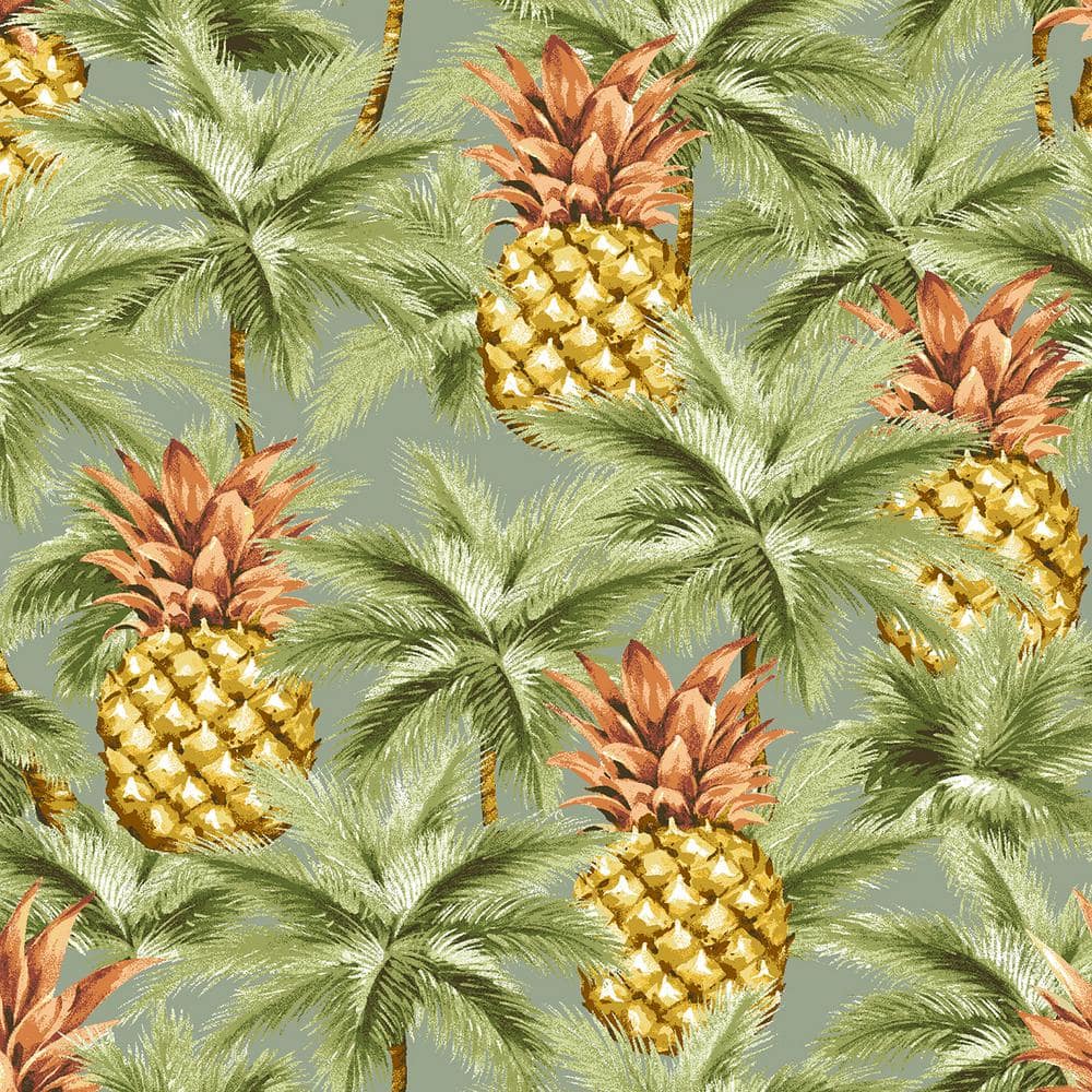 Luau Breeze Green Tropical Tufted Outdoor Wicker Bench Cushion Set