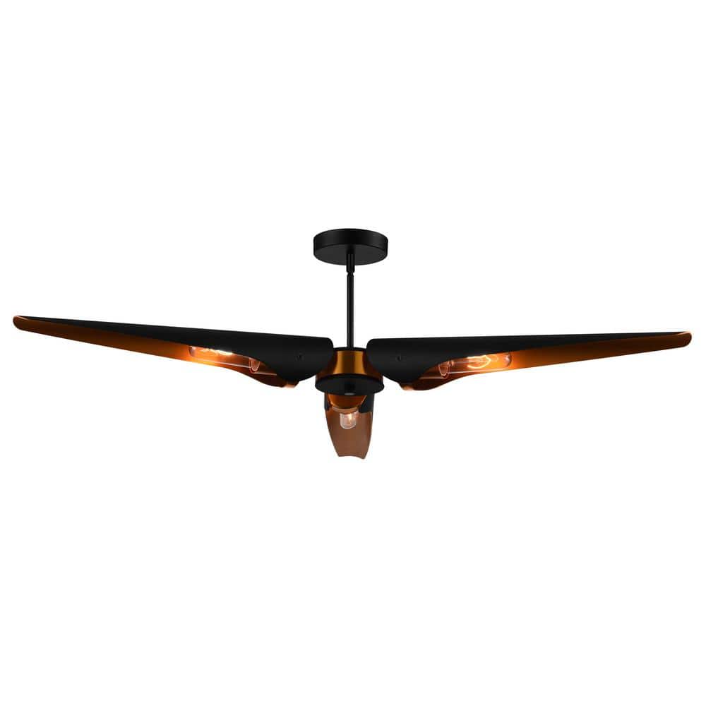 Amar Matte Black 39" Sputnik Transitional Chandelier