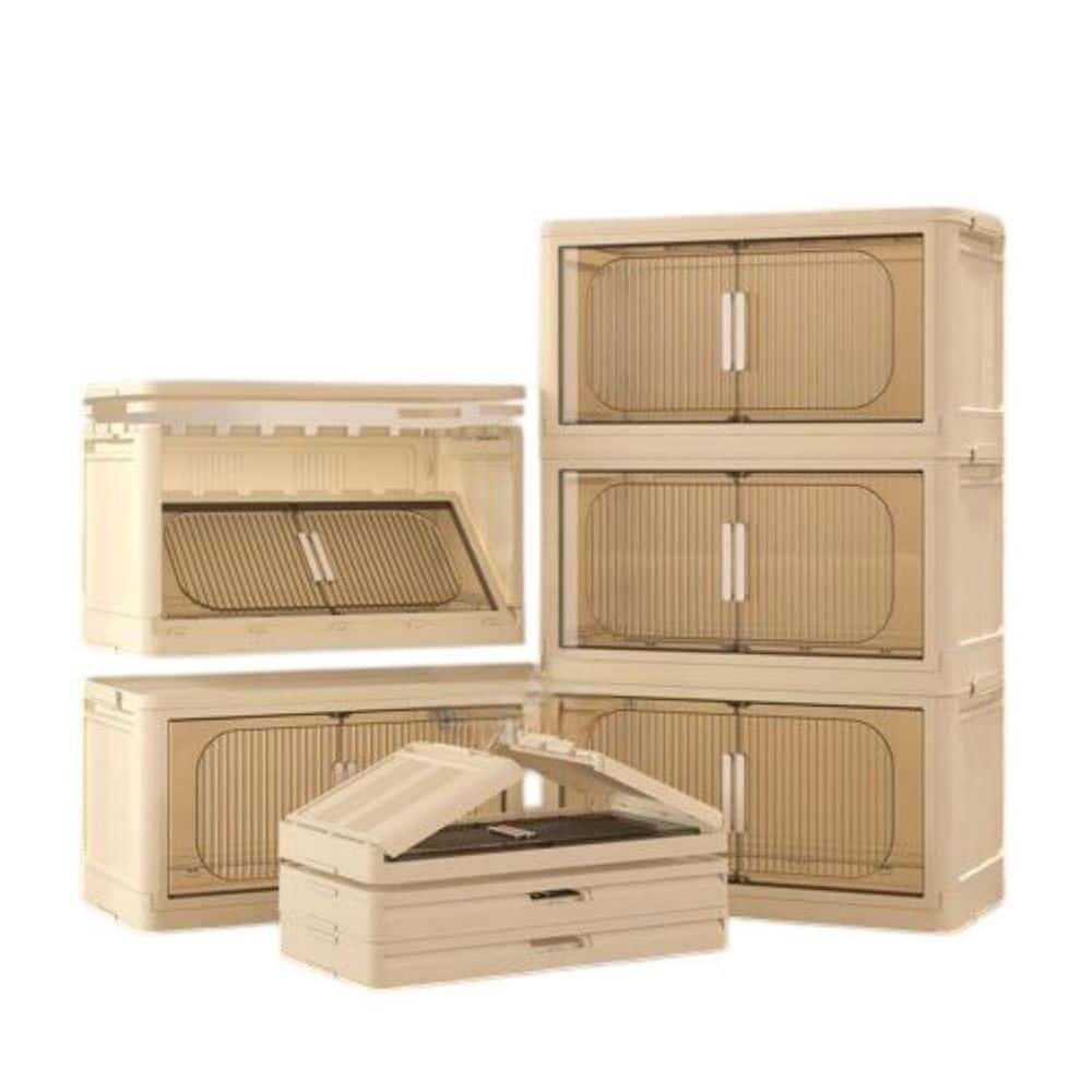19.69 in. L x 11.81 in. W x 31.1 in. H 3 Tier Wide Folding Storage Cabinet 