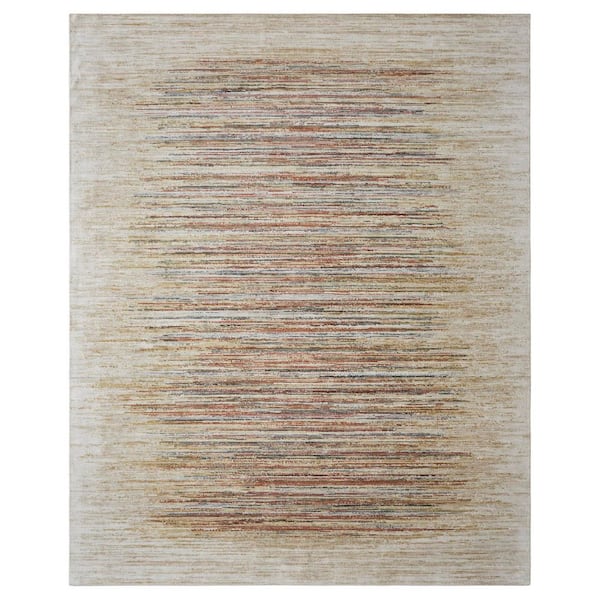 Ventura 2 ft. x 3 ft. Rust/Sand Tones Strie Abstract Washable Area Rug