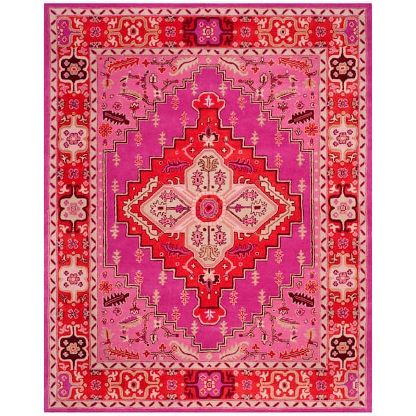 Bellagio 10 ft. x 14 ft. Red/Pink Oriental Area Rug