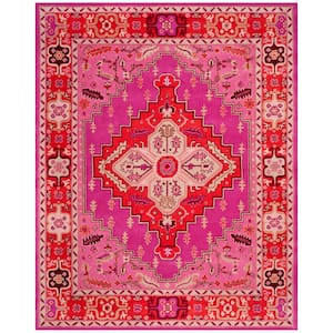 Bellagio Red/Pink 8 ft. x 10 ft. Border Area Rug