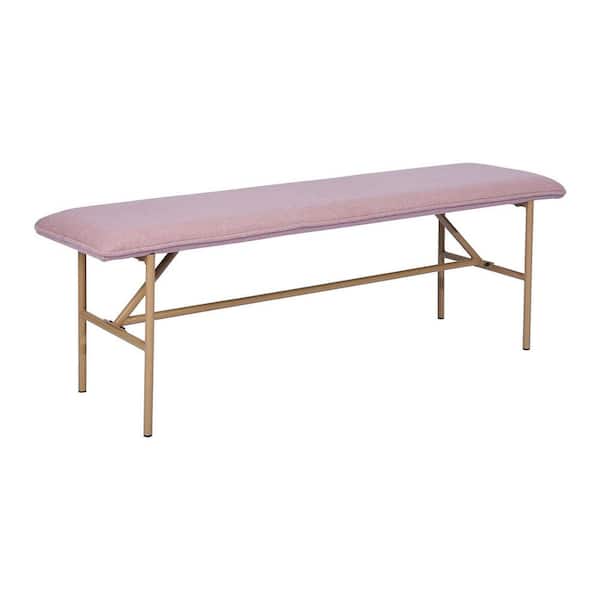 Philadelphia bijl Transformator Homy Casa Capoue Pink Fabric Upholstered Bench CAPOUE FABRIC PINK - The  Home Depot