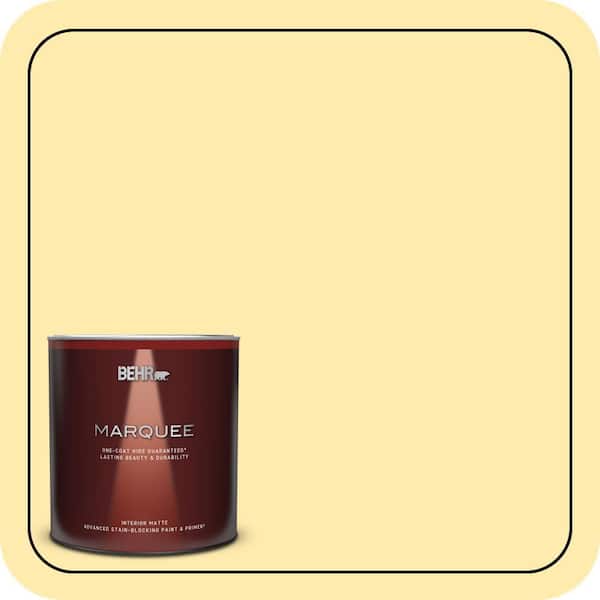 BEHR MARQUEE 1 qt. #370A-2 Pale Daffodil Matte Interior Paint & Primer