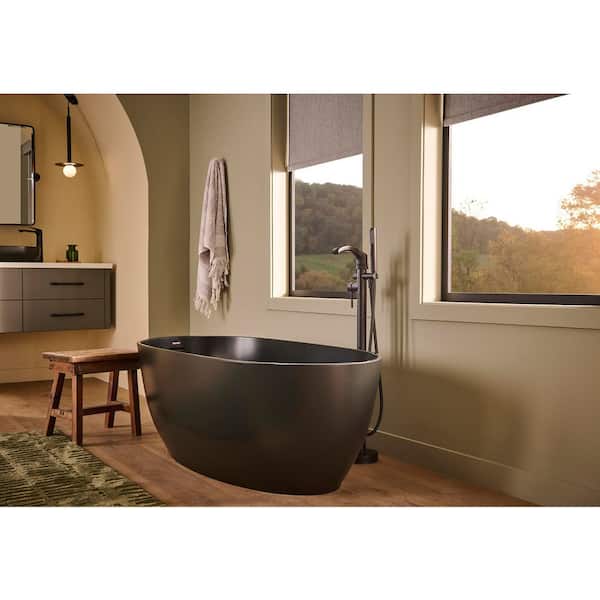 Ruvati Canali 59 in. x 27.5 in. Freestanding Soaking Oval Bathtub