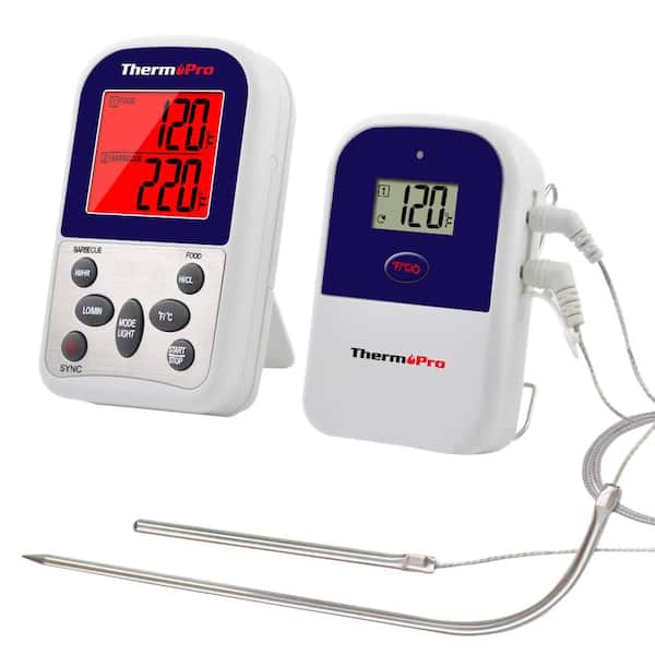 ThermoPro Digital Wireless Remote Kitchen Cooking Food Meat Thermometer/Timer with Dual Probe