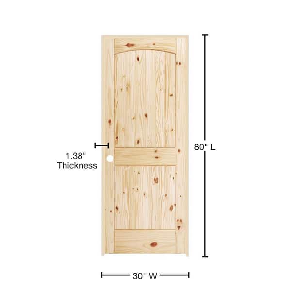 Steves & Sons 30 in. x 80 in. 2-Panel Archtop Left-Hand Unfinished Knotty  Pine Wood Single Prehung Interior Door with Bronze Hinges SIP0000006242 -  The Home Depot