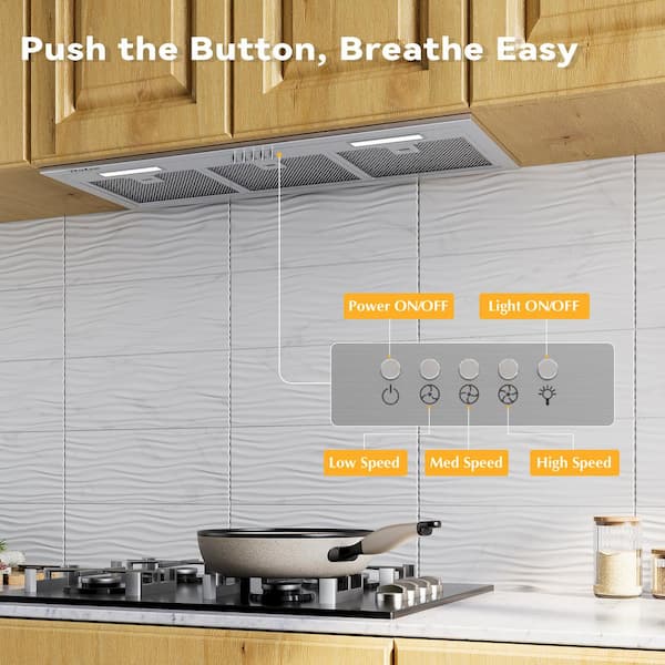 VIKIO 30 in. 500 CFM Ducted Insert Range Hood in Stainless