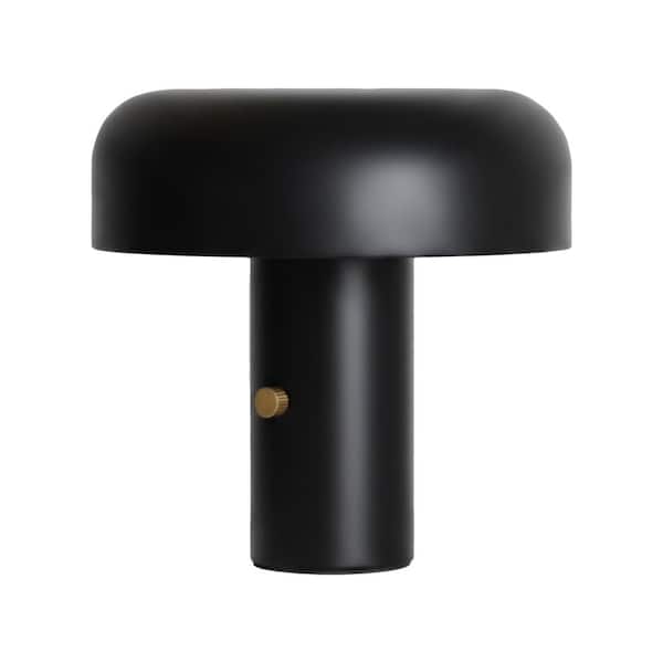 Anita LED 12.2 in. Sanded Matte Black Modern Contemporary Round Dome Dimmable Bedside Nightstand Desk Lamp