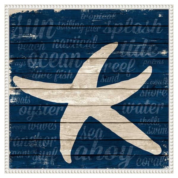 Amanti Art "Coastal Wonder II Starfish" by Gina Ritter 1-Piece Floater Frame Giclee Coastal Canvas Art Print 22 in. x 22 in.
