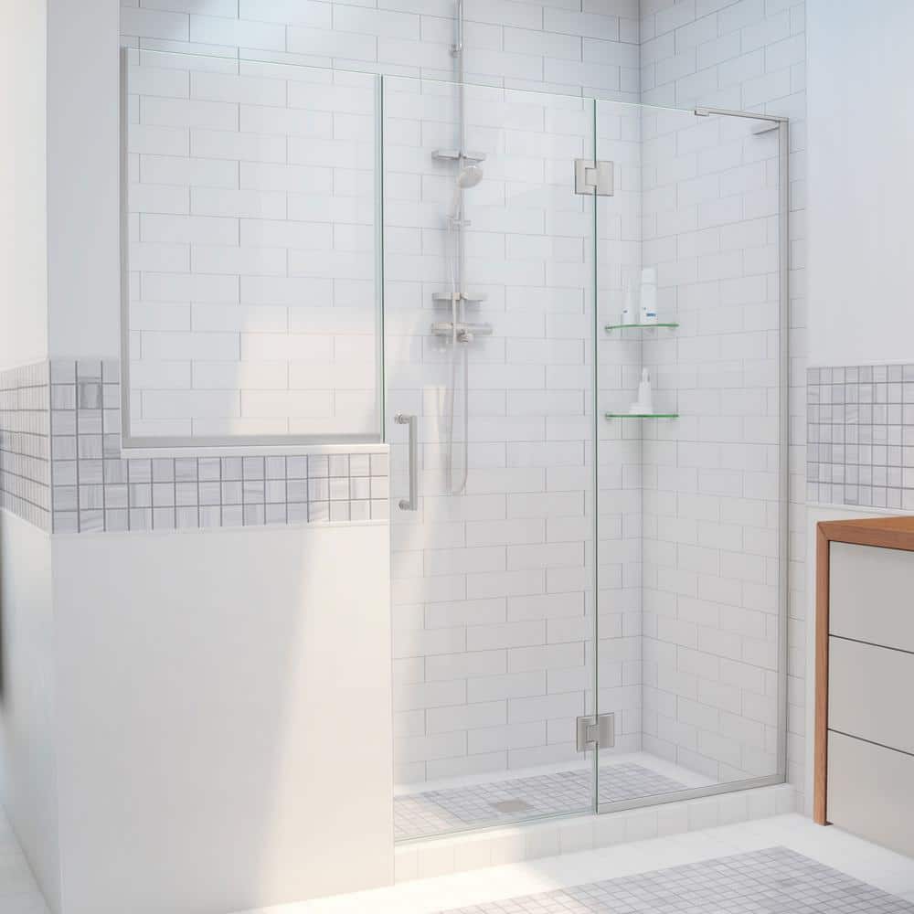 Unidoor-X 71 to 71.5 in. x 72 in. Frameless Hinged Shower Door in Brushed Nickel price history on PriceWatchPro