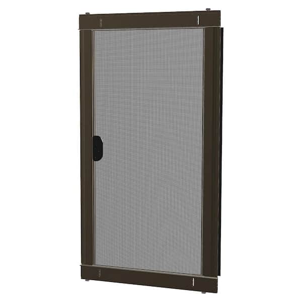 Multi-Fit Patio Screen Door 30 in. x 80 in. Assembled Bronze Aluminum Sliding Screen Door Upgraded PetScreen Technology