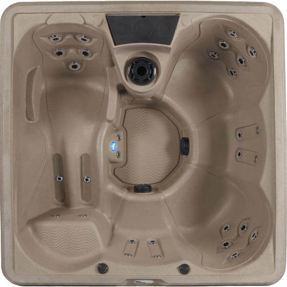 Ariana 6-Person Grey Polyethylene Square Hot Tub with Jets
