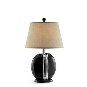28 in. Espresso Standard Light Bulb Bedside Table Lamp