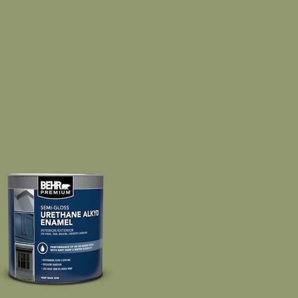 BEHR PREMIUM 1 qt. #410F-5 Boston Fern Semi-Gloss Enamel Urethane Alkyd Interior/Exterior Paint