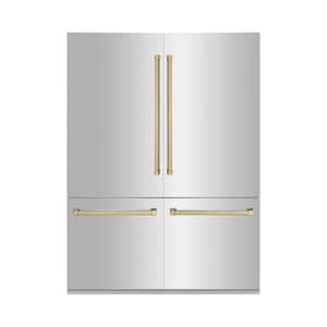 Autograph Edition 60 in. 4-Door French Door Refrigerator w/ Ice & Water Dispenser in Stainless Steel & Champagne Bronze