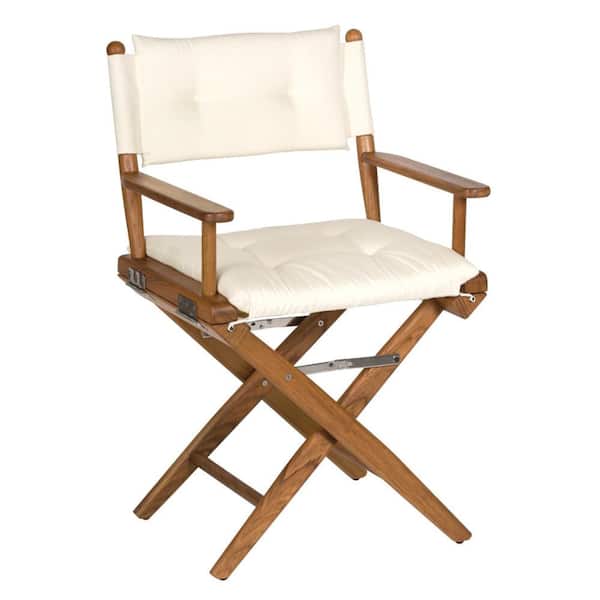 Teak Director's Chair with Cream Cushion