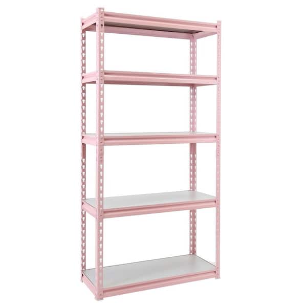 Pink 5-Tier Boltless Tier Height Adjustable Steel Frame Garage Storage Rack Shelving Units (42 in. W x 16 in. D x 72")