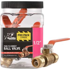 1/2 in. Push-to-Connect Brass Ball Valve Pro Pack (3-Pack)