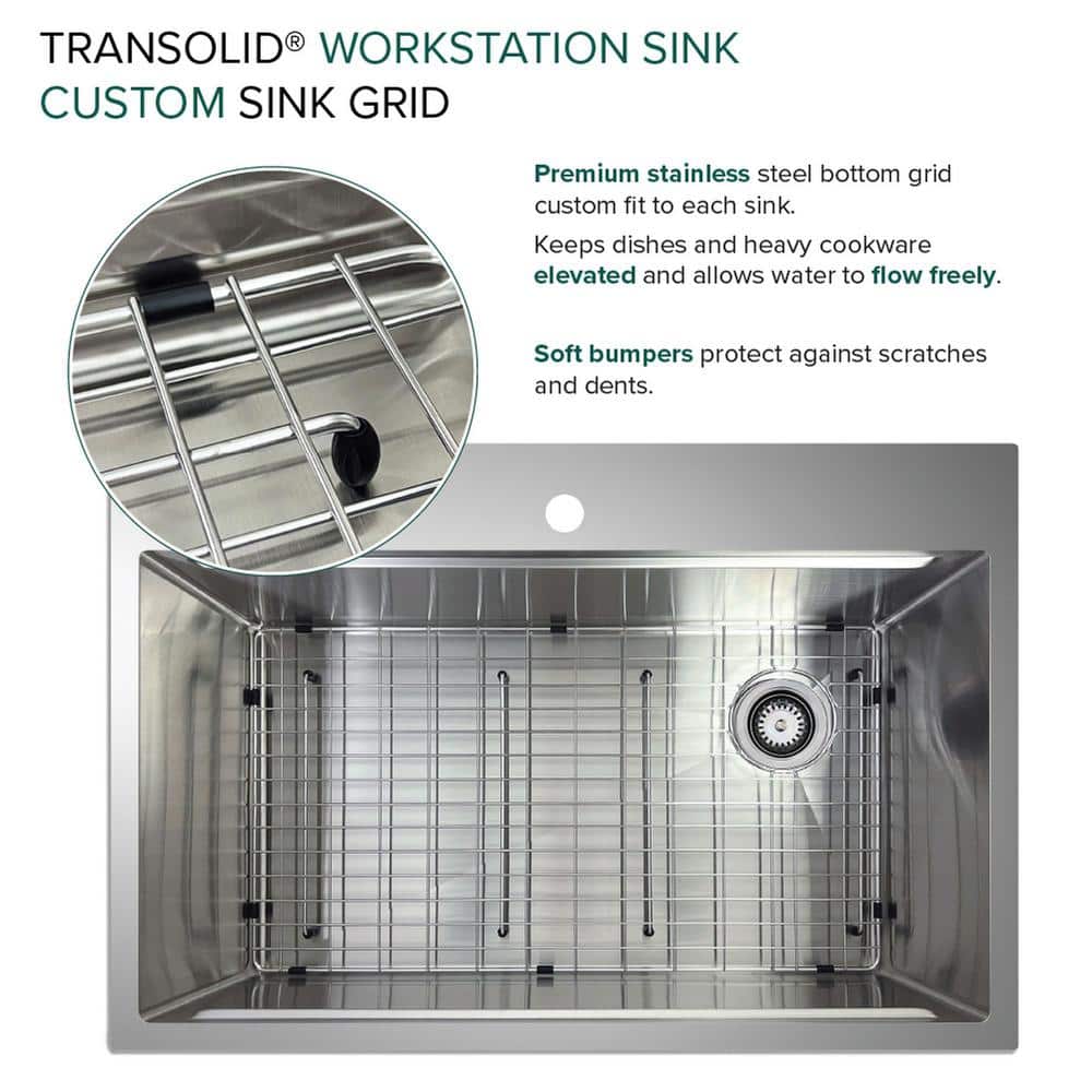 33-Inch Brushed Stainless Steel Kitchen Workstation Sink