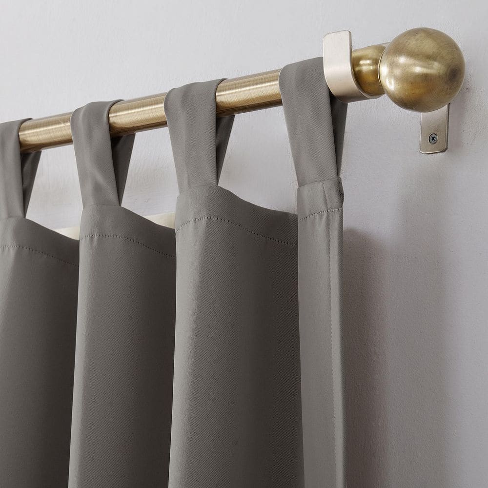 Gray Polyester Blackout Tab Top Curtain Panel 40" x 95"