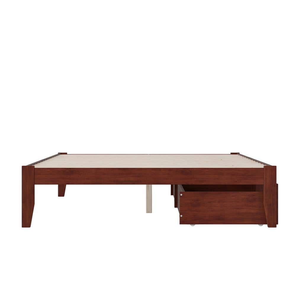 Colorado Captain's Queen Bed with Upholstered Headboard and Storage Drawers