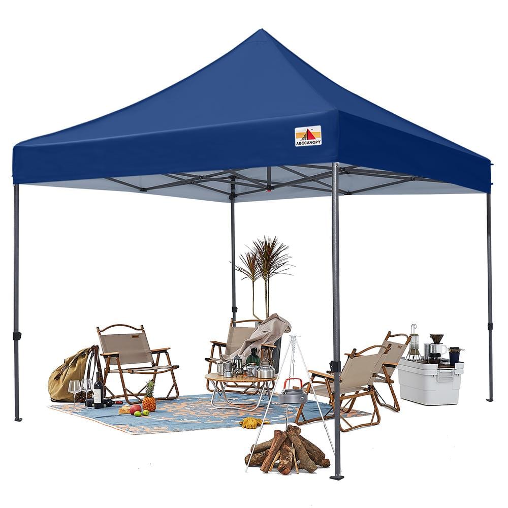 10 ft. x 10 ft. Navy Blue Commercial Instant Shade Metal Pop Up Canopy Tent