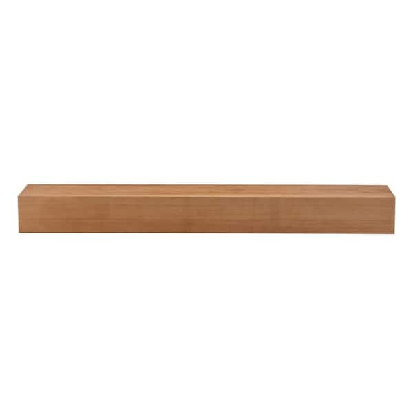 WEGATE 6 in. D x 8 in. W x 72 in. L Natural Pine Wood Corner Mounted Mantel Floating Shelf