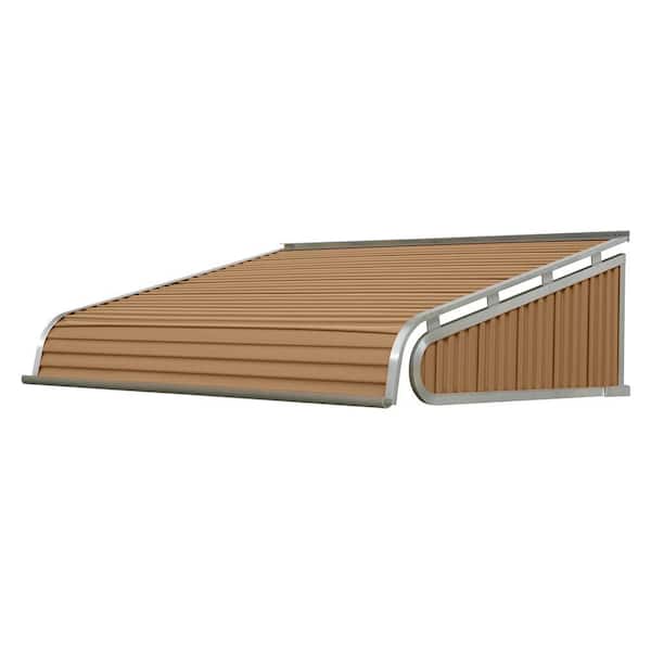 NuImage Awnings 3 ft. 1500 Series Door Canopy Aluminum Fixed Awning (12 in. H x 24 in. D) in Mocha Tan