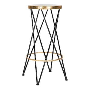 Hester 30 in. Black and Gold Bar Stool