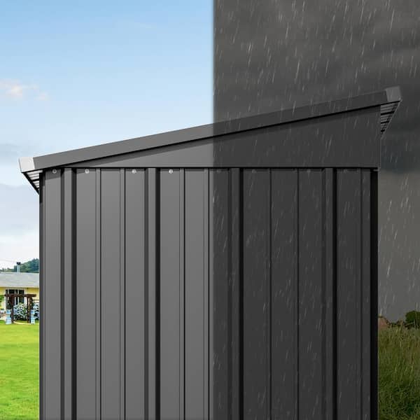 Lofka 5 ft. W x 3 ft. D Gray Outdoor Storage Metal Shed with