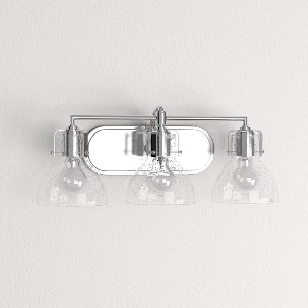 Minka Lavery 5723 Chrome 3 Light 23 Width Bathroom Vanity Light With Clear for sale online