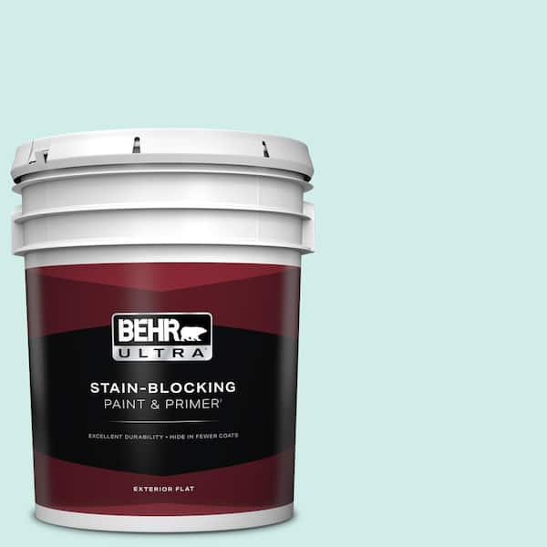 BEHR ULTRA 5 gal. #510C-1 Ionic Sky Flat Exterior Paint & Primer