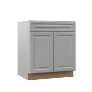 Designer Series Elgin Assembled 30x34.5x23.75 in. Base Kitchen Cabinet in Heron Gray
