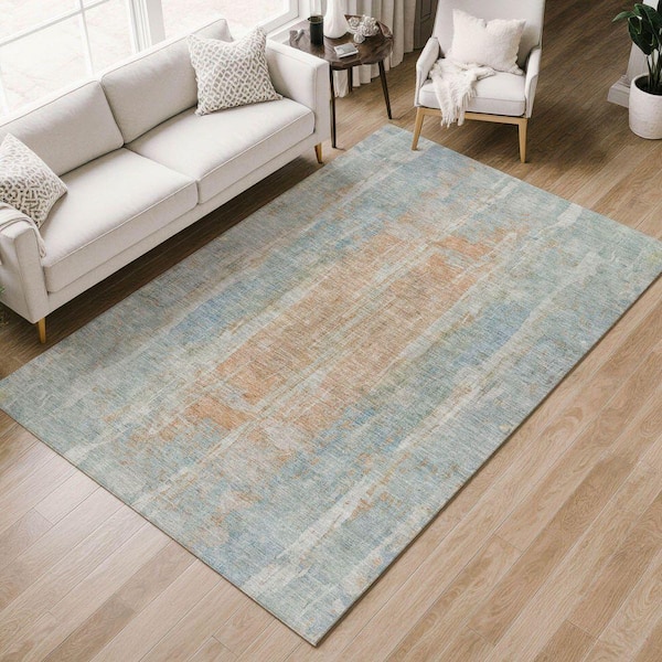 Chantille Machine Washable Indoor/Outdoor Abstract ACN2309 Sky 3 ft. x 5 ft. Area Rug