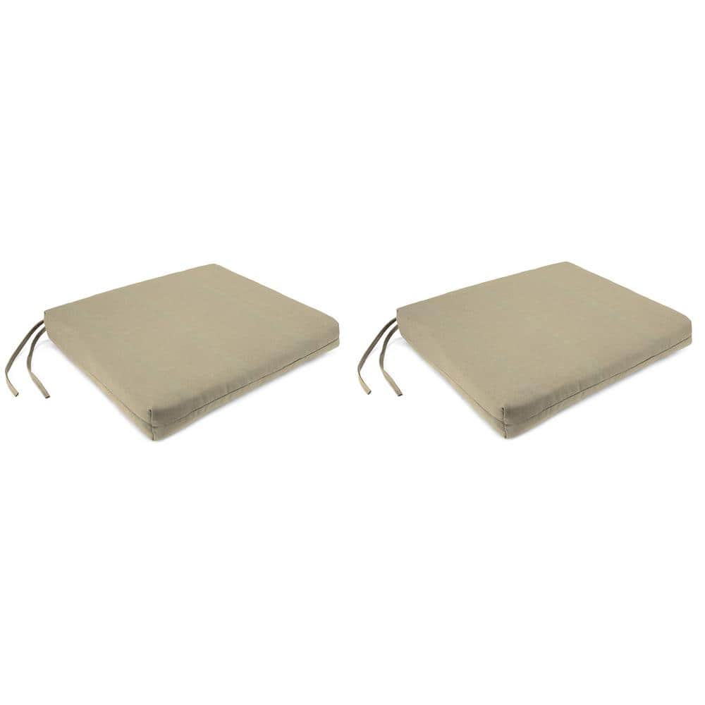 Canvas Pebble Beige Outdoor Chair Pad Seat Cushion Set