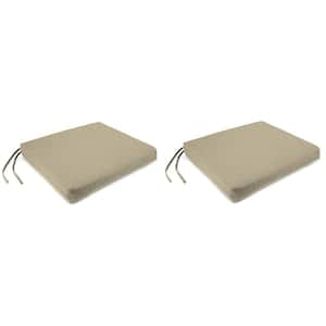 19 in. L x 17 in. W x 2 in. T Outdoor Seat Cushion in Canvas Pebble (2-Pack)