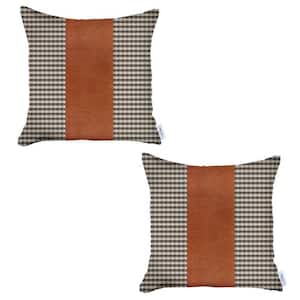 Jordan Multicolored Checked 18 in. X 18 in. Throw Pillow Cover Set of 2