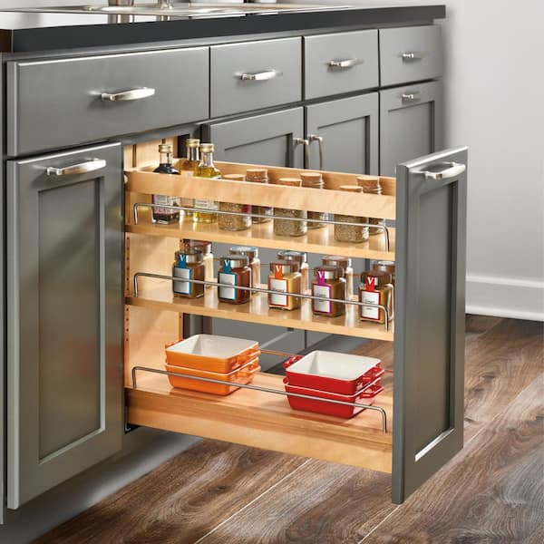 Natural Maple 11" Door/ Drawer Base Cabinet Organizer Soft-Close