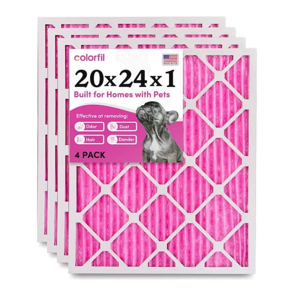 COLORFIL 20 in. x 24 in. x 1 in. Odor Removal and Color Changing Pleated Furnace Air Filter, MERV 8 (4-Pack)
