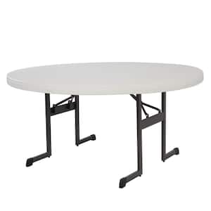 60 in. Almond Plastic Folding Banquet Table (Set of 10)