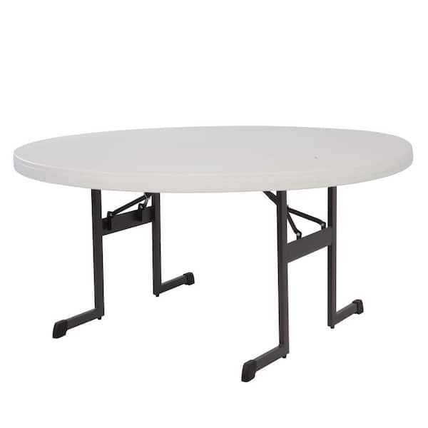 Lifetime 60 in. Almond Plastic Folding Banquet Table (Set of 10)