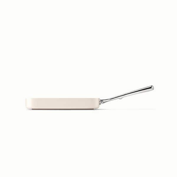 Square 1-Piece Ceramic Nonstick Grill Pan in Cream