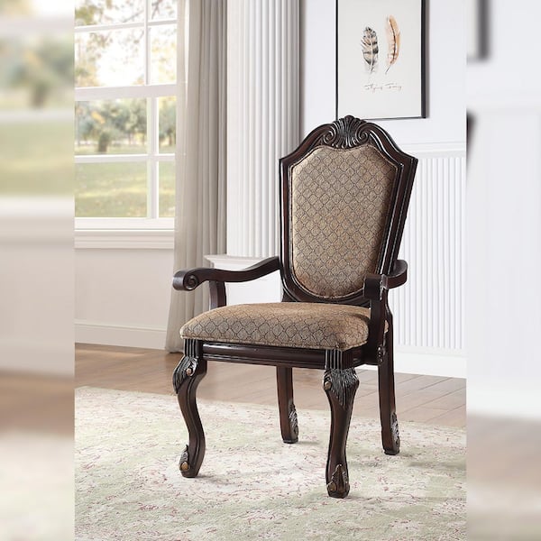 Acme Furniture Chateau De Ville/Espresso Fabric Arm Chair (Set of 2)