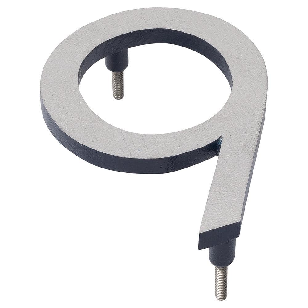 4 in. Satin Nickel/Navy 2-Tone Aluminum Floating or Flat Modern House Number 9 price history on PriceWatchPro