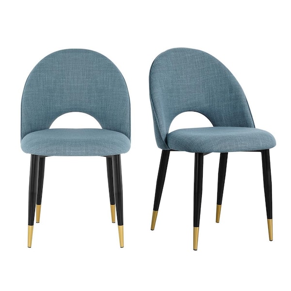 Wateday Blue Fabric Dining Side Chair (Set of 2)